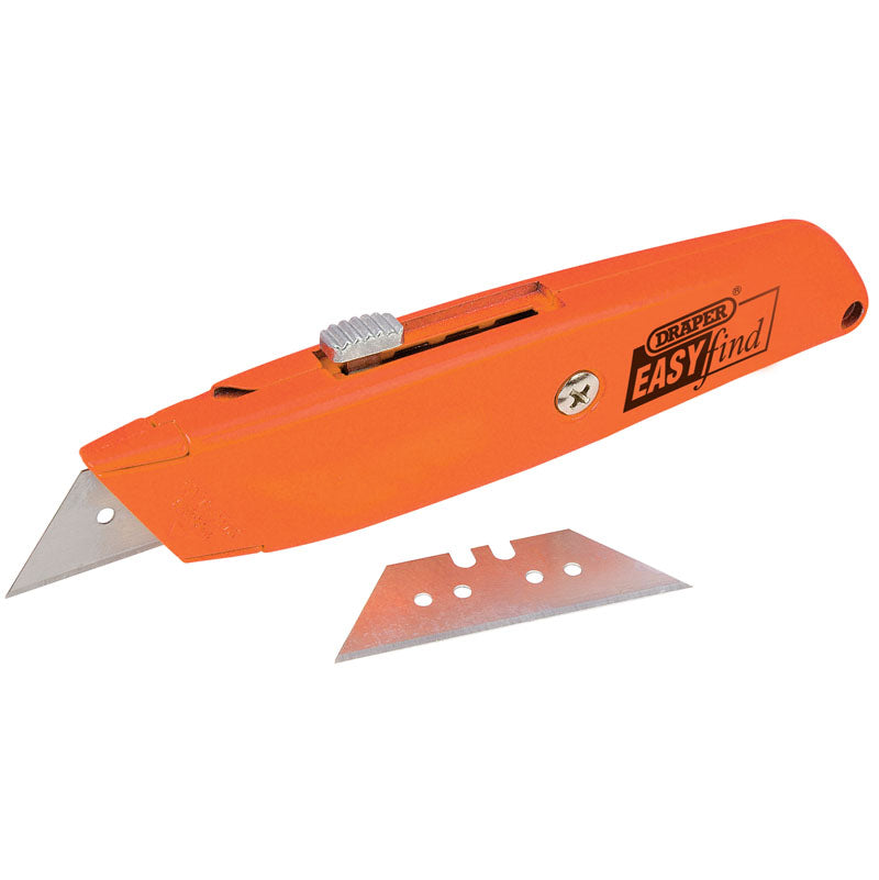 Draper Tools Easy Find Retractable Trimming Knife with 2 x Blades