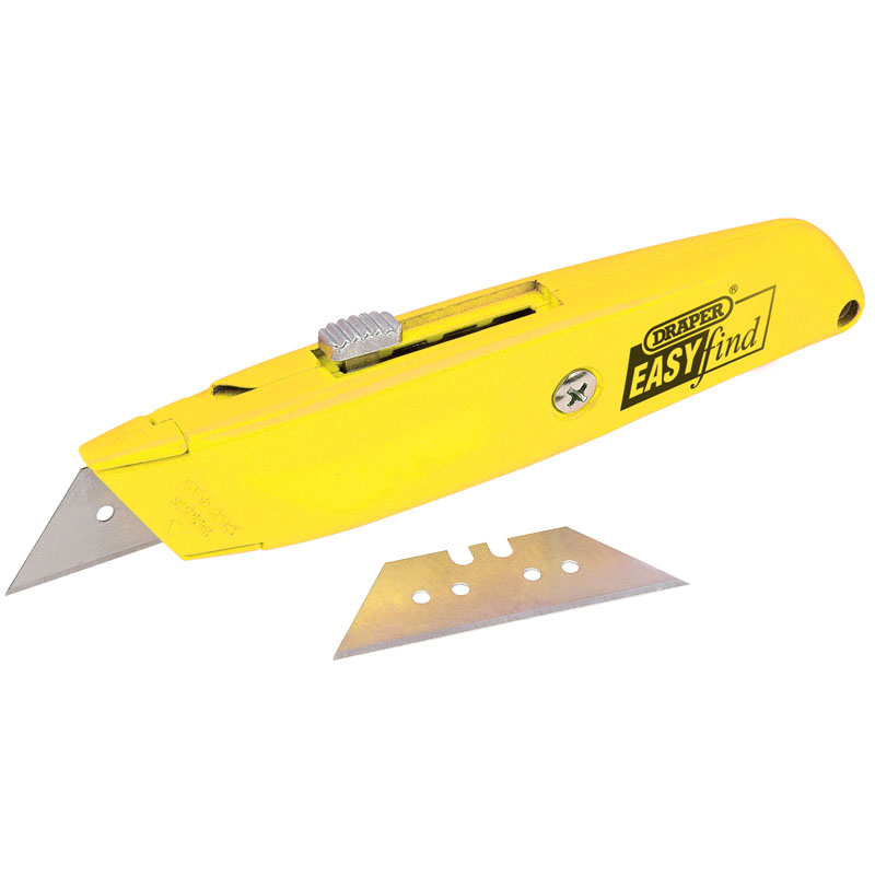 Draper Tools Easy Find Retractable Trimming Knife with 2 x Blades