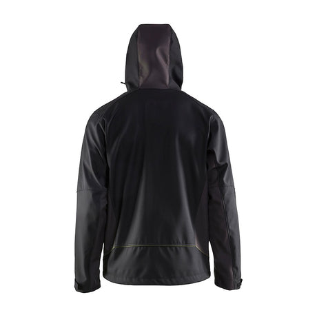 Blaklader Softshell Jacket with Hood 4753 #colour_black-hi-vis-yellow