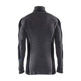 Blaklader Underwear Zip-Neck Top Warm 100% Merino 4899 #colour_mid-grey-black