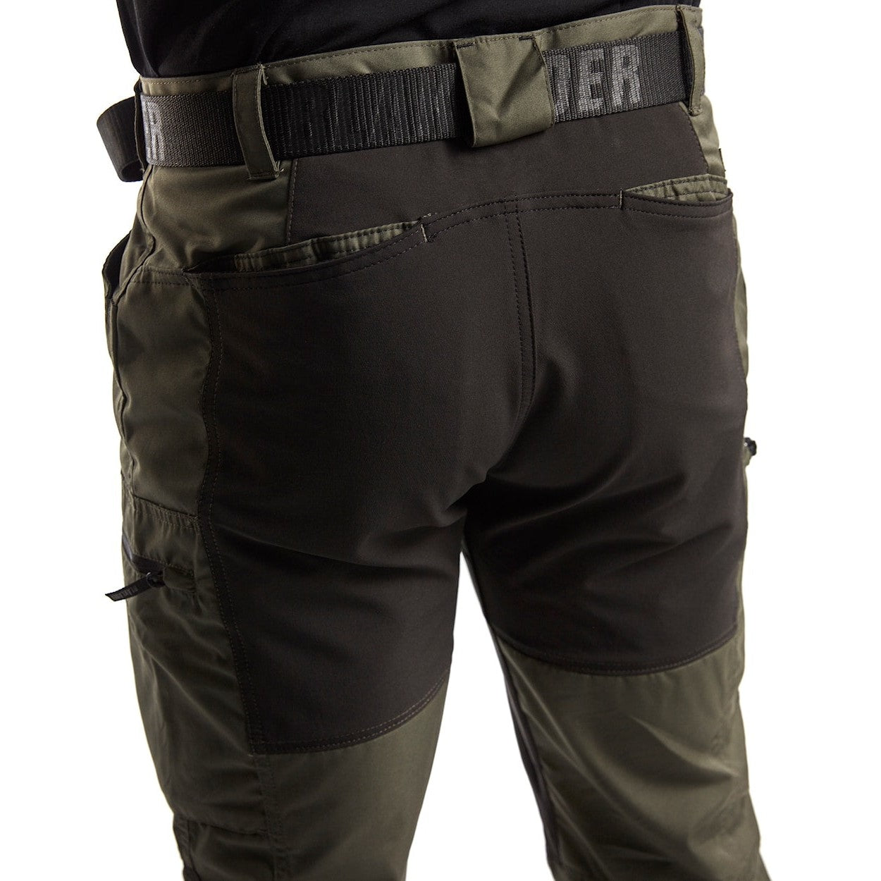 Blaklader Service Trousers with Stretch 14591845 #colour_army-green-black