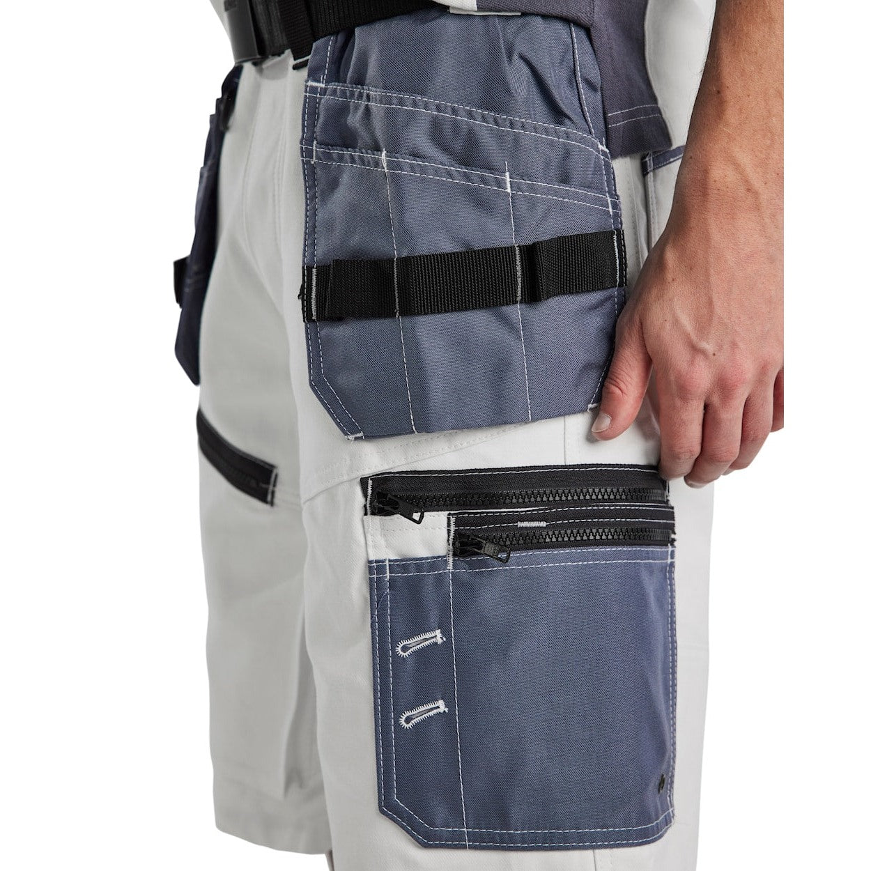 Blaklader X1500 Painters Shorts 1512 #colour_white-grey