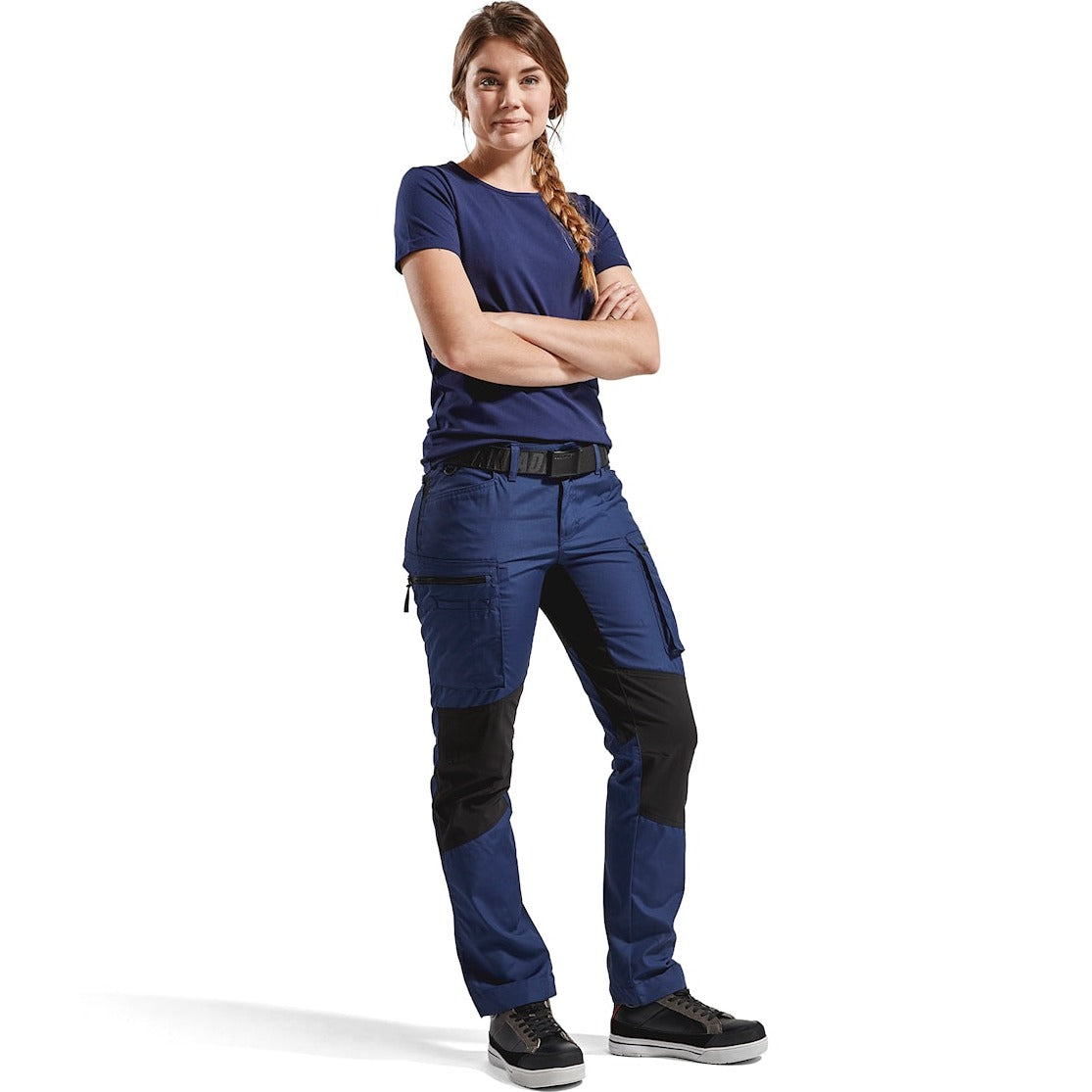 Blaklader Women's Service Trousers Stretch 71591845 #colour_navy-blue-black