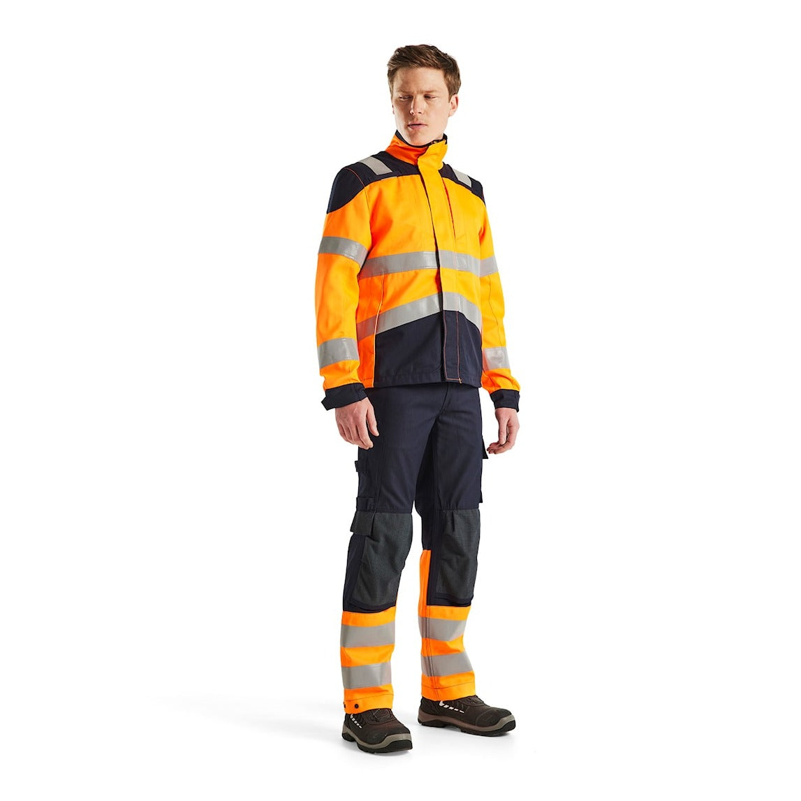 Blaklader Multinorm Inherent Winter Jacket 4069 #colour_orange-navy-blue