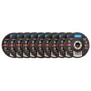 Draper Tools Aluminium Oxide Flap Discs, 115 x 22.23mm, 60 Grit (Pack Of 10)