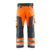 Blaklader Hi-Vis Trousers without Nail Pockets 1566 - Hi-Vis Orange/Mid Grey