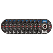 Draper Tools Zirconium Oxide Flap Discs, 115 x 22.23mm, 80 Grit (Pack Of 10)