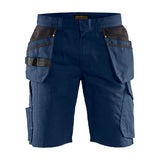 Blaklader Service Shorts with Nailpockets 1494 #colour_dark-navy-blue-hi-vis-yellow