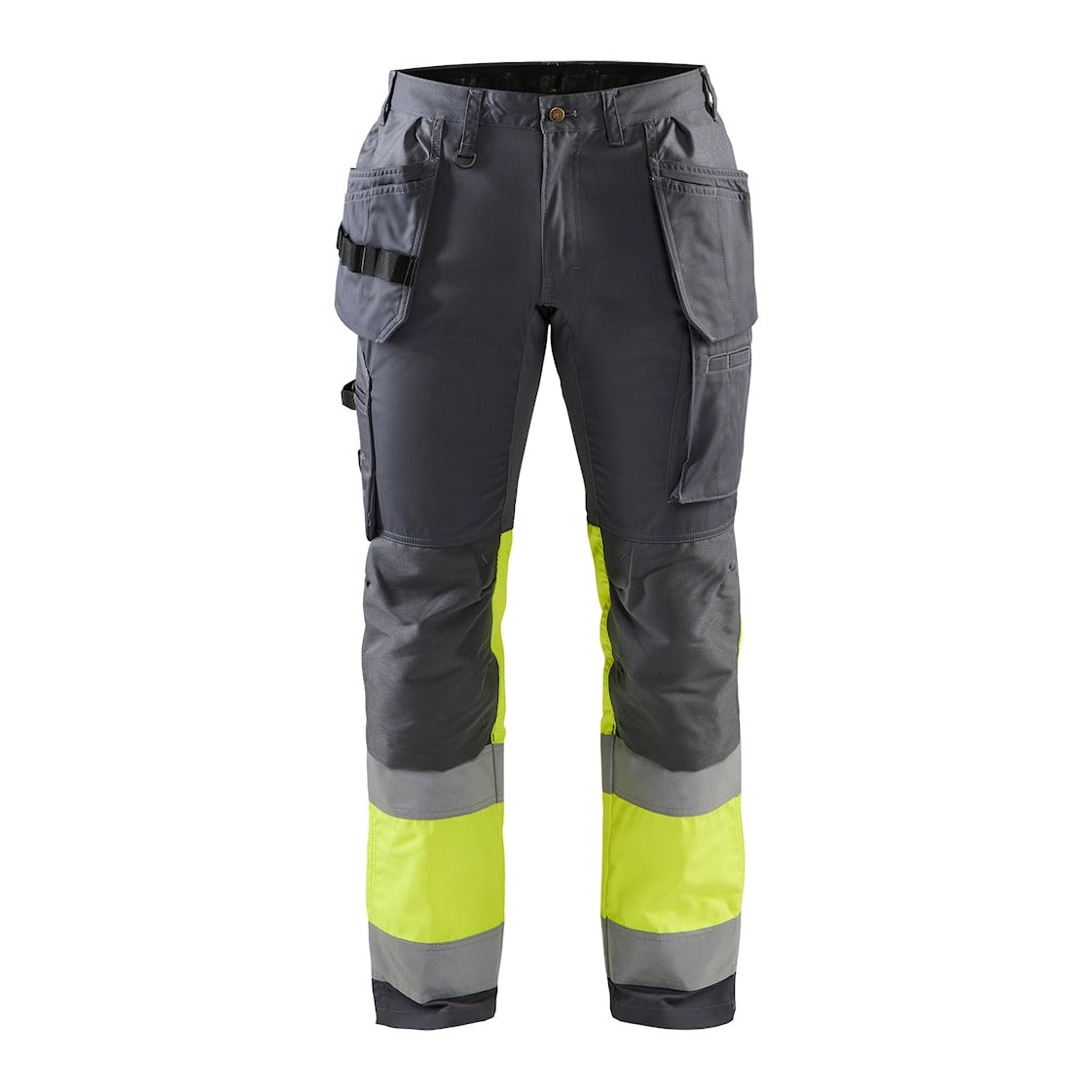 Blaklader Hi-Vis Trousers with Stretch 1558 - Mid Grey/Hi-Vis Yellow