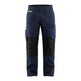 Blaklader Service Trousers with Stretch 1495 #colour_dark-navy-blue-hi-vis-yellow