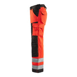Blaklader Hi-Vis Trousers without Nail Pockets 1566 - Hi-Vis Red/Black