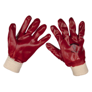 Sealey PVC Knit Wrist Gloves (Large) - Pack of 12 Pairs
