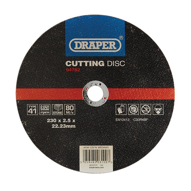 Draper Tools Flat Stone Cutting Disc, 230 x 2.5 x 22.23mm