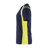 Blaklader Women's T-Shirt 3402 #colour_navy-blue-hi-vis-yellow