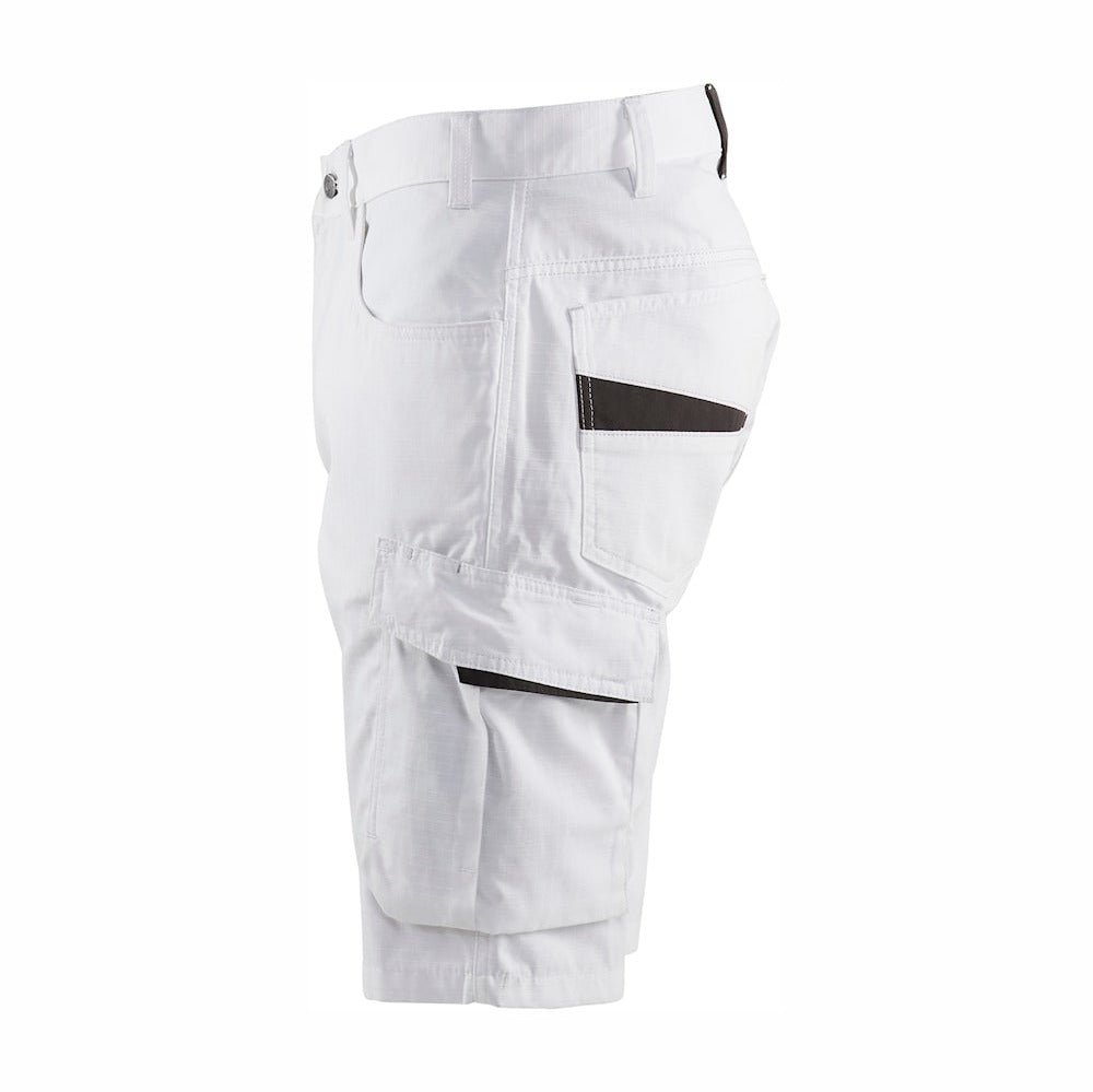 Blaklader Painter's Shorts with Stretch 1094 #colour_white-dark-grey