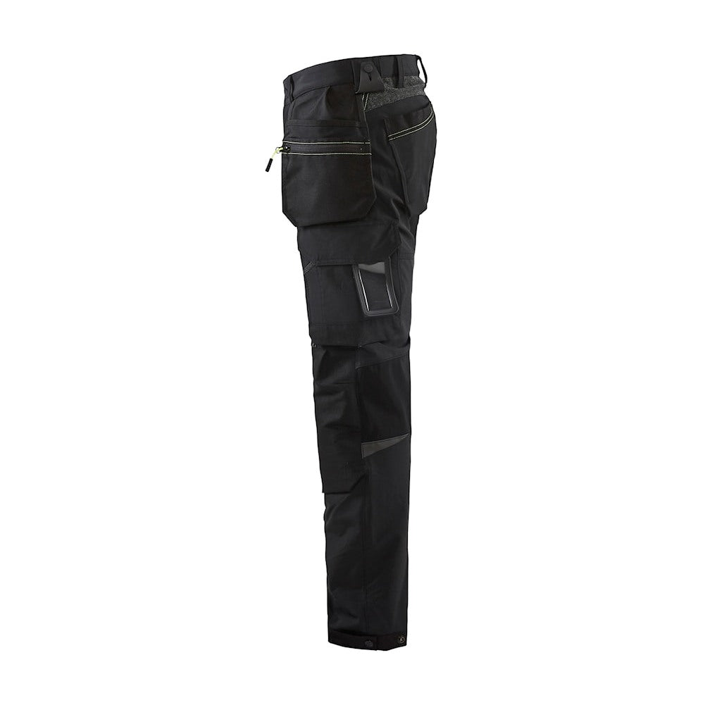 Blaklader Craftsman Trousers 4-Way Stretch 1522 - Black/Hi-Vis Yellow