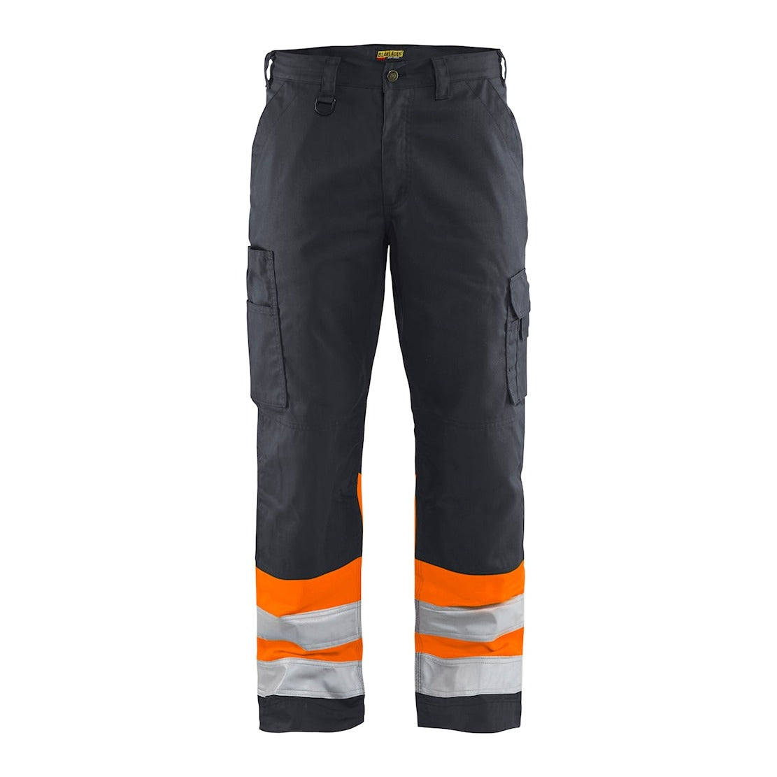 Blaklader Hi-Vis Trousers 1564 - Mid Grey/ Hi-Vis Orange