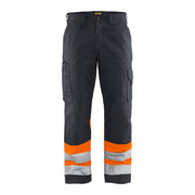 Blaklader Hi-Vis Trousers 1564 - Mid Grey/ Hi-Vis Orange