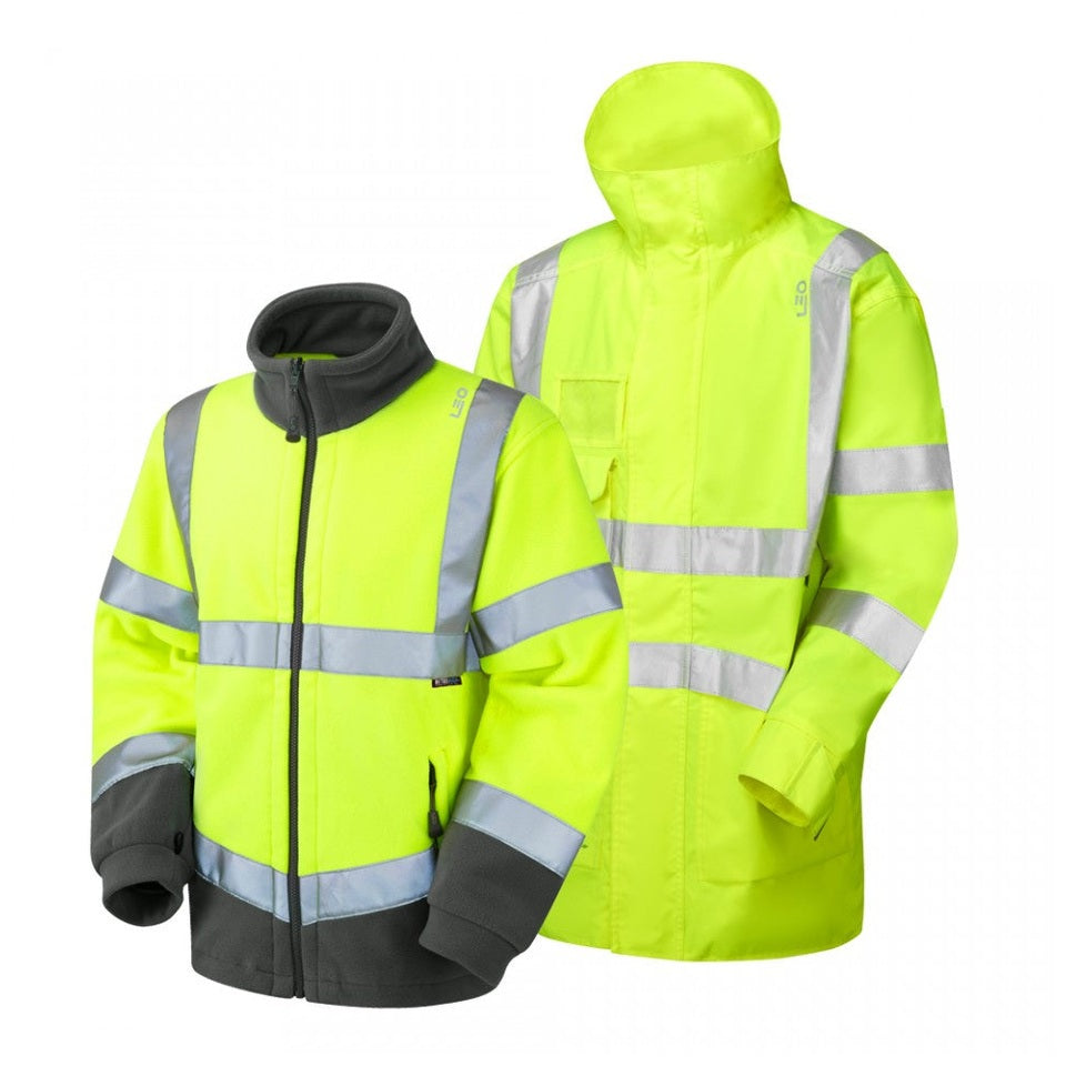 Leo Workwear CLOVELLY + HARTLAND Leo 3-in-1 Anorak + Fleece Jacket