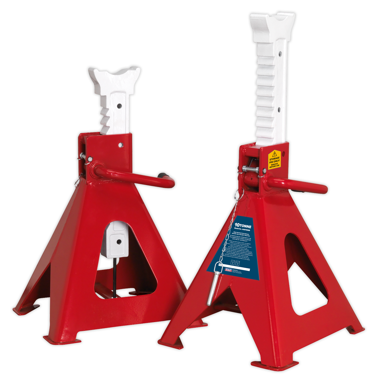 Sealey Axle Stands (Pair) 10 Tonne Capacity per Stand Auto Rise Ratchet