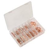 Sealey Copper Sealing Washer Assortment 250pc - Metric
