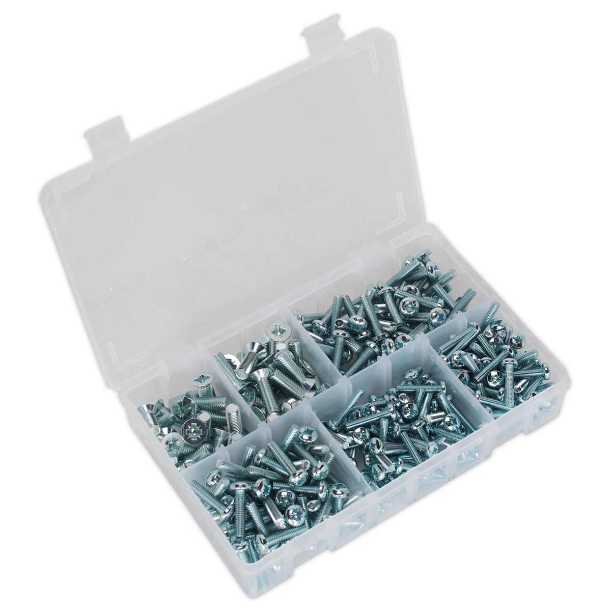 Sealey Machine (Body) Screw Assortment 264pc M5-M8 Countersunk & Pan Head Pozi - Metric