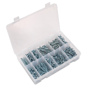 Sealey Self-Tapping Screw Assortment 600pc Countersunk Pozi Zinc