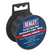 Sealey Automotive Cable Thick Wall 5A 7m Black