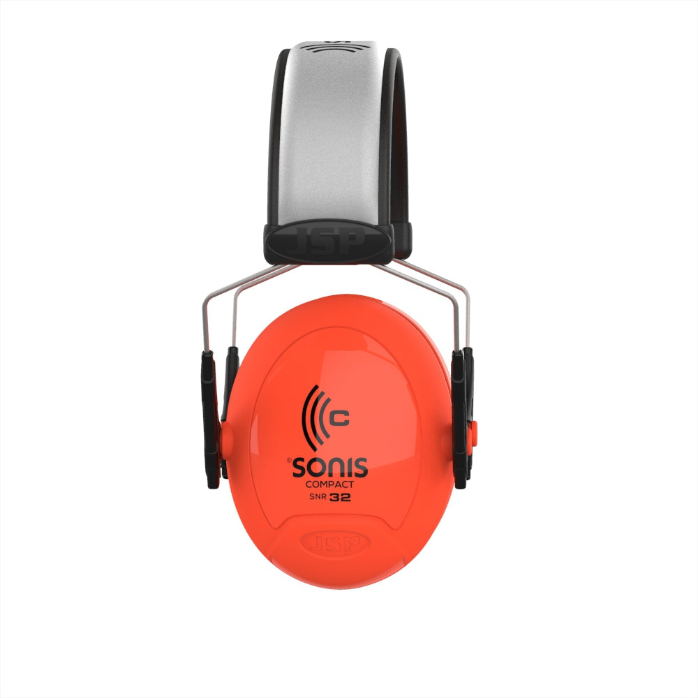 JSP Sonis Compact Low Profile Extra Visibility Adjustable Ear Defenders - 32dB SNR
