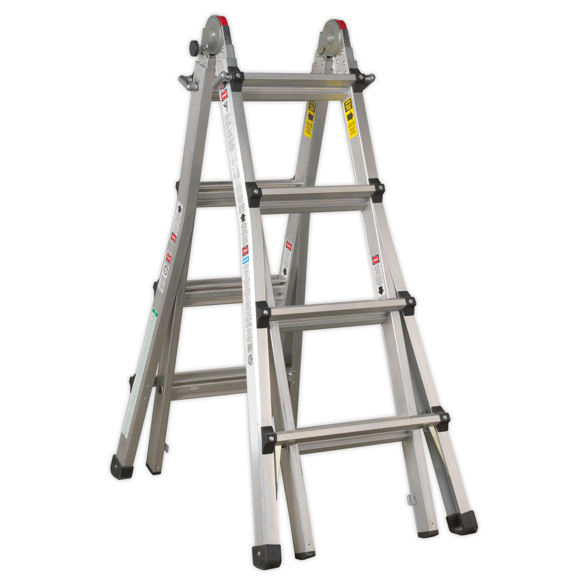 Sealey Aluminium Telescopic Ladder 4-Way EN 131 Adjustable Height