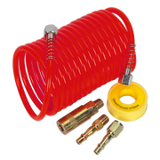 Sealey Air Hose Kit 5m x Ø5mm PE Coiled with Connectors