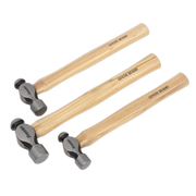 Sealey Ball Pein Hammer Set 3pc Hickory Shafts