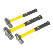 Sealey Ball Pein Hammer Set 3pc with Fibreglass Shafts