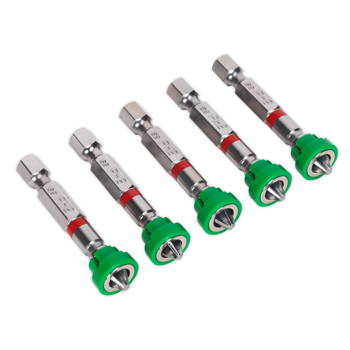 Sealey Power Tool Bit Phillips #2 with Magnetic Holder S2 50mm Pack of 5