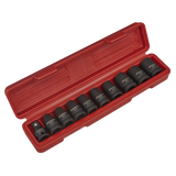 Sealey Impact TRX-Star* Female Socket Set 10pc 1/2"Sq Drive