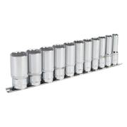 Sealey Socket Set 11pc 3/8"Sq Drive 12pt Deep WallDrive® Imperial