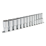 Sealey Socket Set 13pc 1/2"Sq Drive 12pt Deep WallDrive® Imperial