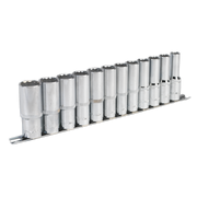 Sealey Socket Set 12pc 1/2"Sq Drive 12pt Deep WallDrive® Metric