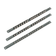 Sealey Socket Retaining Rail Set 3pc 1/4", 3/8" & 1/2"Sq Drive