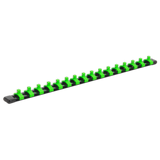 Sealey Socket Retaining Rail with 16 Clips 1/4"Sq Drive - Hi-Vis Green
