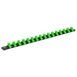 Sealey Socket Retaining Rail with 16 Clips 3/8"Sq Drive - Hi-Vis Green