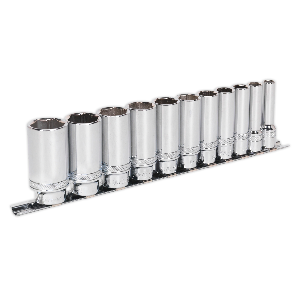 Sealey Socket Set 11pc 3/8"Sq Drive Deep Lock-On 6pt Imperial