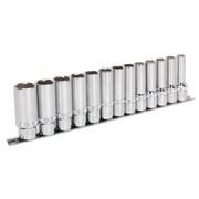 Sealey Socket Set 13pc 1/2"Sq Drive Deep Lock-On 6pt Metric