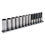 Sealey Socket Set 13pc 1/2"Sq Drive Deep Lock-On 6pt Metric - Black Series