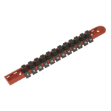 Sealey Socket Retaining Rail with 12 Clips 3/8"Sq Drive