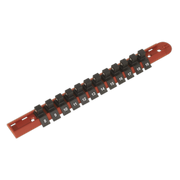 Sealey Socket Retaining Rail with 12 Clips 3/8"Sq Drive