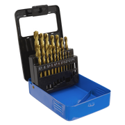 Sealey HSS Fully Ground Drill Bit Set 19pc DIN 338 Metric