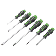 Sealey Hammer-Thru Screwdriver Set Hi-Vis Green 6pc