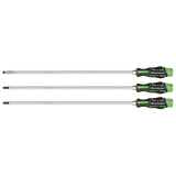 Sealey Extra-Long Hammer-Thru Screwdriver Set Hi-Vis Green 450mm 3pc
