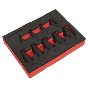 Sealey Low Profile Impact Hex Socket Bit Set 1/4" & 3/8" Sq Drive 9pc - Metric